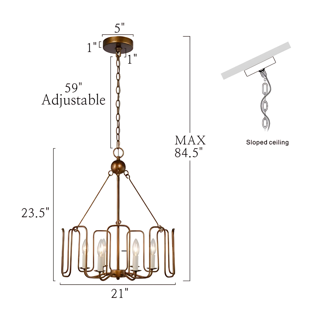 Suspension rétro Bronwen à 6 lumières, en métal, à intensité variable, style tambour-chicun.png__PID:a6fd236b-6411-4ea9-af9a-80a4fa81a915