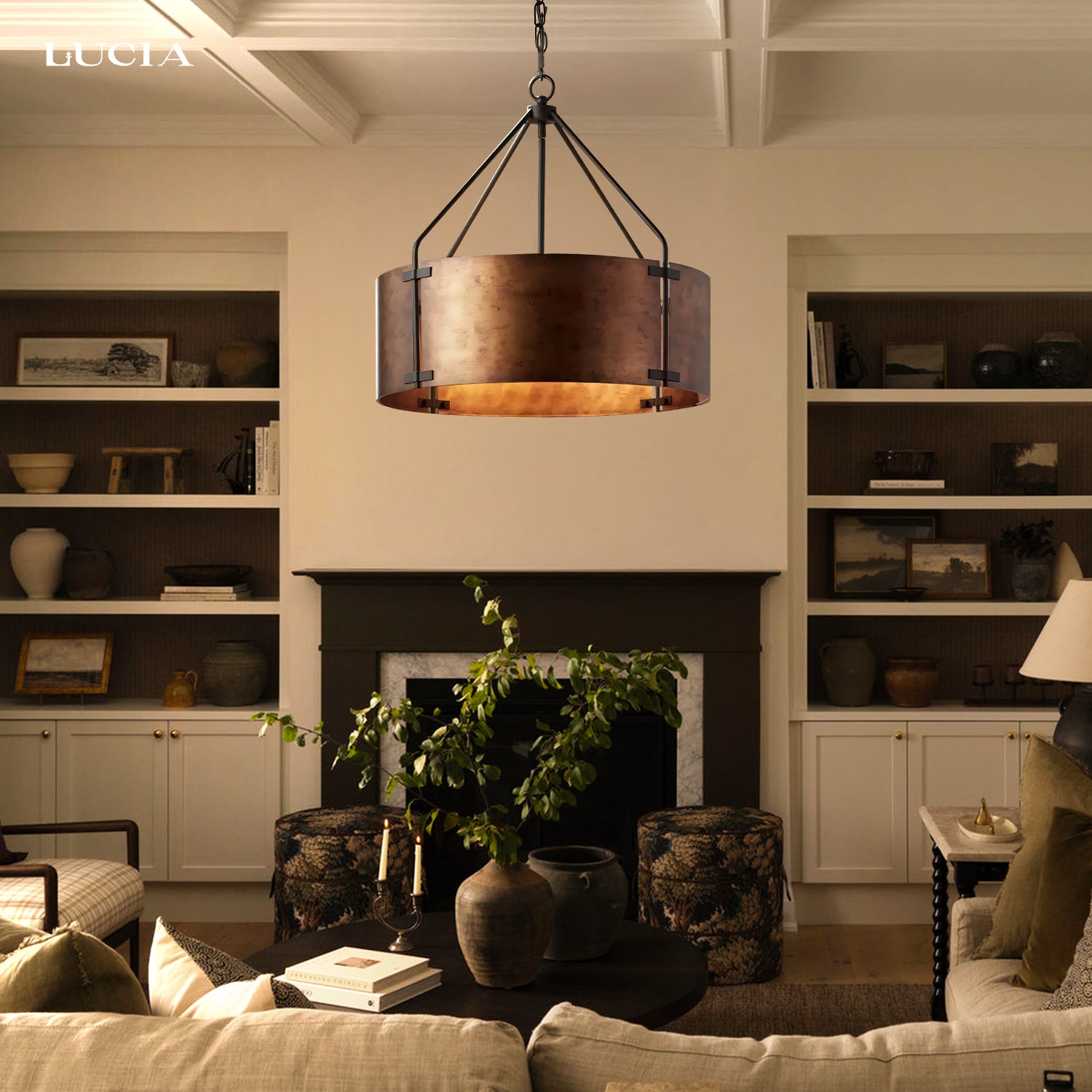 Suspension industrielle en bronze rustique avec abat-jour tambour (1).webp__PID:80c798c7-ee99-44fd-9c35-ff9de921ae6b
