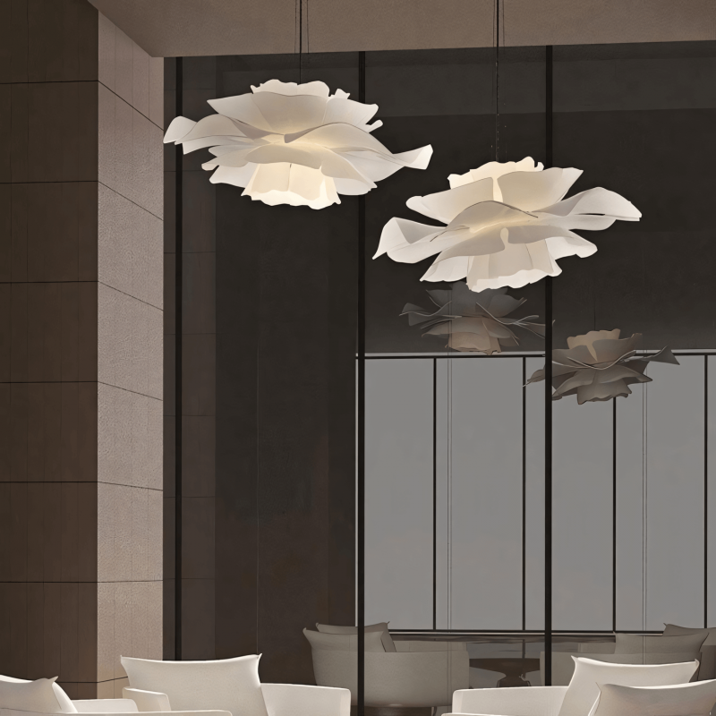 Suspension Elijah moderne et minimaliste en forme de fleur de lotus blanche (3).jpg__PID:33472343-c2eb-4a4e-a665-5401a77f7584