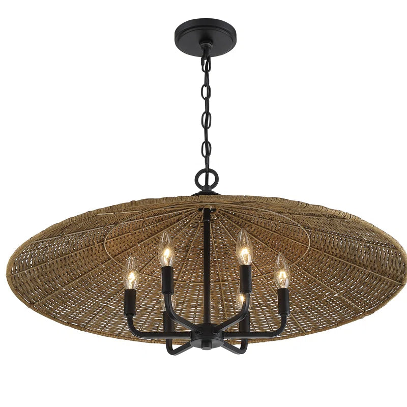 American Country Schwarze 6-flammige Rattan-Kegel-Pendelleuchte (2).webp__PID:8da24069-7a8b-4d8e-8597-931304df1d4d